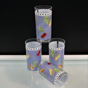 Sakura Evolution Cherry Highball Glasses Set of 4 Melamine Plastic Gracey Knight